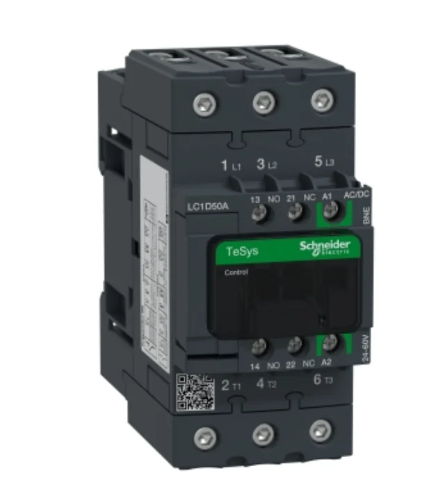 Контактор LC1D50ABNE, TeSys Deca, 3P(3 NO), AC-3/AC-3e, от 0 до 440 В, 50A, от 24 до 60 В переменного тока/катушка постоянного тока, EverLink