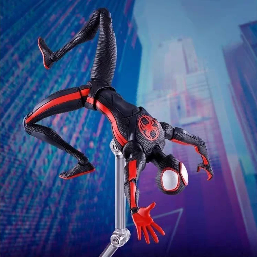 Фото В наличии BANDAI S.H.Figuarts Across The Spider Verse Человек-паук Майлз и Гвен Фигурка Модель Оригинальная игрушка Подарочный сбор №2