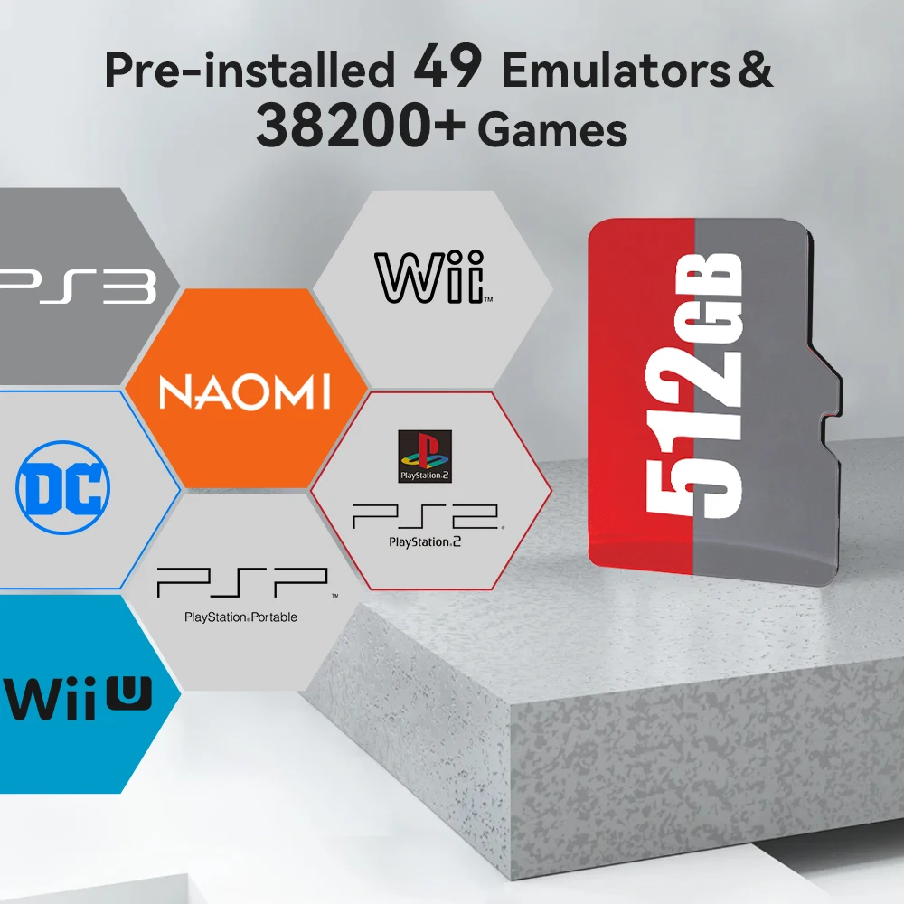 Фото 512G игровая карта для ROG Ally/Ayaneo/OnexPlayer/портативные игровые консоли/ПК для PS3/PS2/SS/PS1/PSP/DC/MAME 50 + эмуляторы и 38200 + игр №4