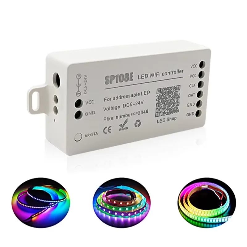 SP105E SP108E Bluetooth Wi-Fi Magic Controller 2048 пикселей для WS2811 WS2812B 2801 6803 IC Светодиодная лента с поддержкой IOS/Android APP