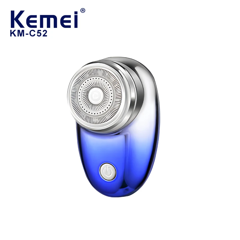 Kemei KM-C52 электробритвы для мужчин, короткий размер, мини-бритва для лица, USB перезаряжаемый портативный триммер для бороды, безопасная бритва