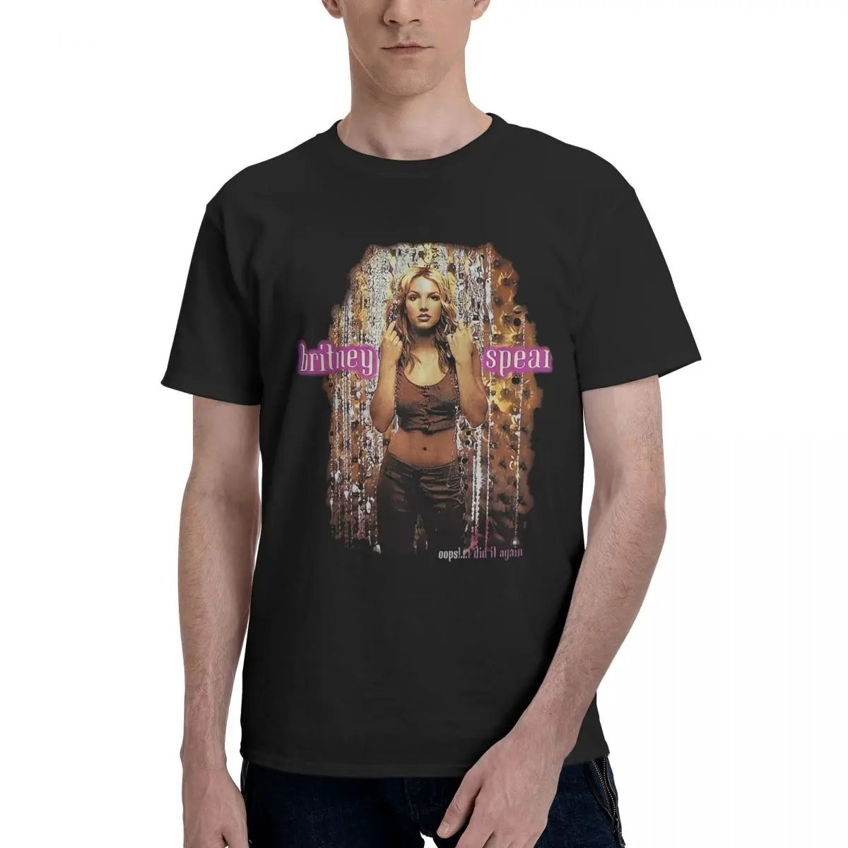 Бритни Спирс Oops I Did It Again Tour Односторонняя хлопковая повседневная дышащая мягкая всесезонная удобная футболка Топы и футболки