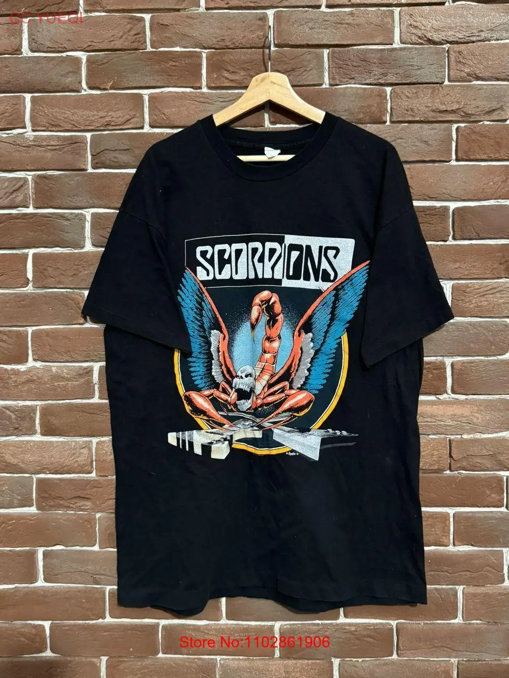 Черная футболка унисекс в классическом стиле Scorpions Band Rock Metal Band 1990, KH7093