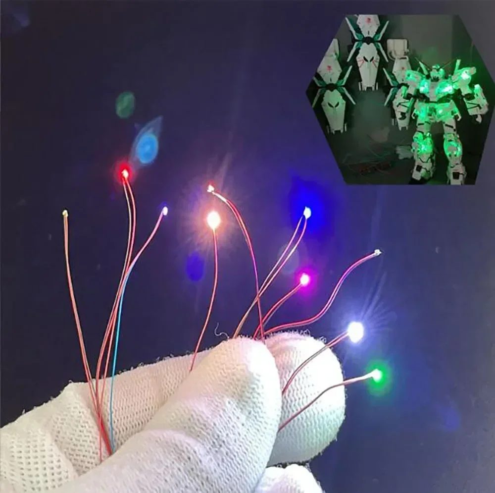 Фото 30 шт. 0402 0603 DIY Micro SMD светодиодная лампа Проводная светодиодная предварительно припаянная микролиц Проводной чип 30 см 3 В Железнодорожные сцены Строительные наборы моделей №4