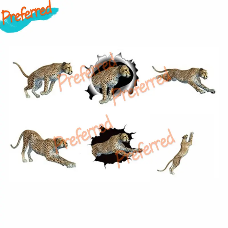 Satwa Liar Cheetah Stiker Mobil Kepribadian Stiker Mobil Balap для ноутбука Surf Camping Sepeda Моторный шлем Bagasi Jendela Виниловая наклейка