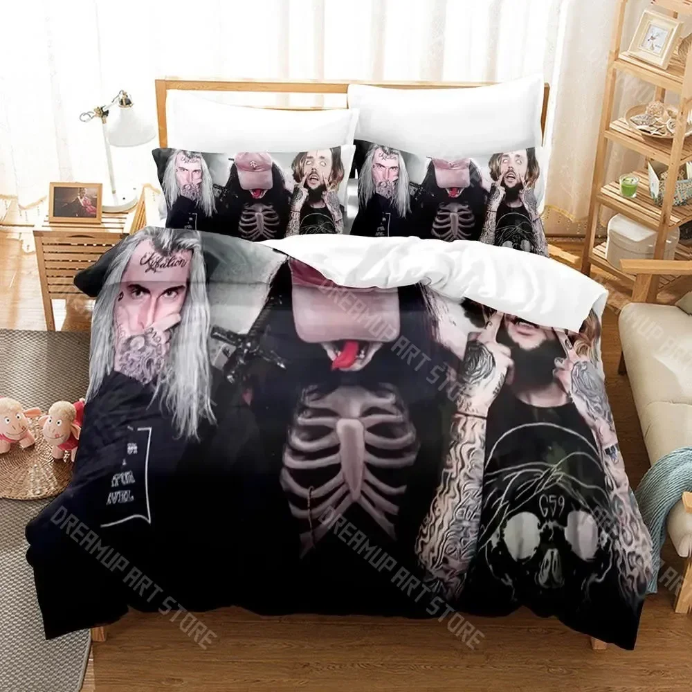 Фото Комплект постельного белья Ghostemane с 3D принтом, одинарный, полный, королевский размер, комплект постельного белья для взрослых и детей, комплекты пододеяльников для спальни №4