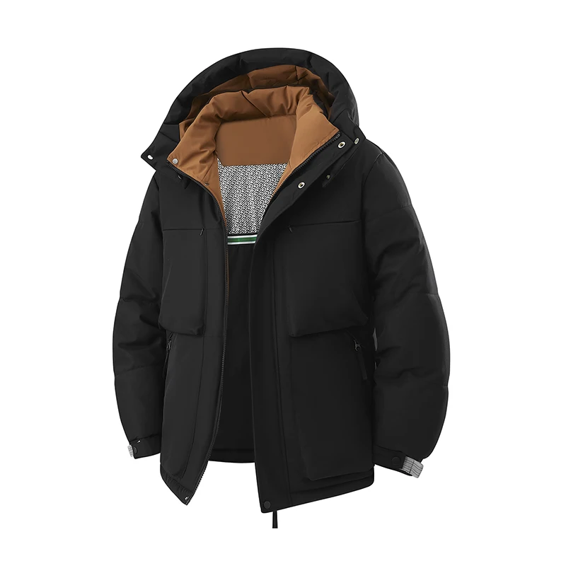 L-8XL мужские парки с капюшоном, пальто, зимние модные утепленные хлопковые куртки, удобная теплая мужская одежда на молнии, однотонная универсальная одежда (art.: 3920cfee14666) - 3920cfee14666