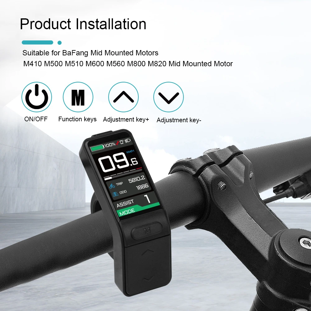 Фото Ebike SW102/T CAN Протокол BaFang Мотор среднего монтажа Цветной экран 24 В/36 В/48 В 5-контактный водонепроницаемый штекер, протоколы CAN серии M №3