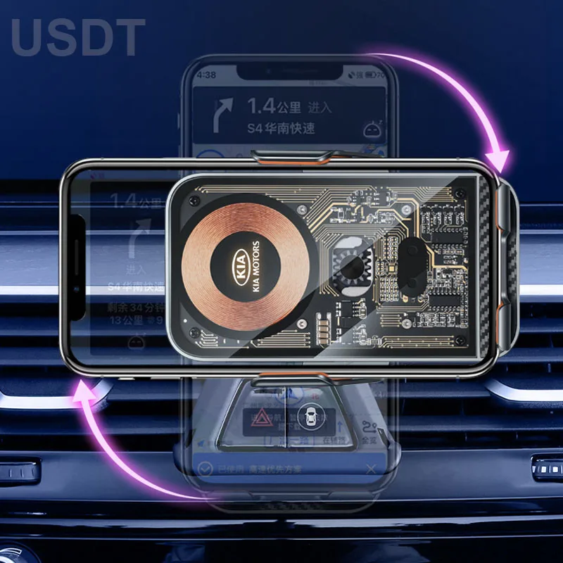 Фото Беспроводное зарядное устройство для BYD Han EV DM Tang EV DM Song Qing Plus, 30 Вт, автоматический Автомобильный держатель для телефона, подставка для вентиляционного отверстия, аксессуары №4