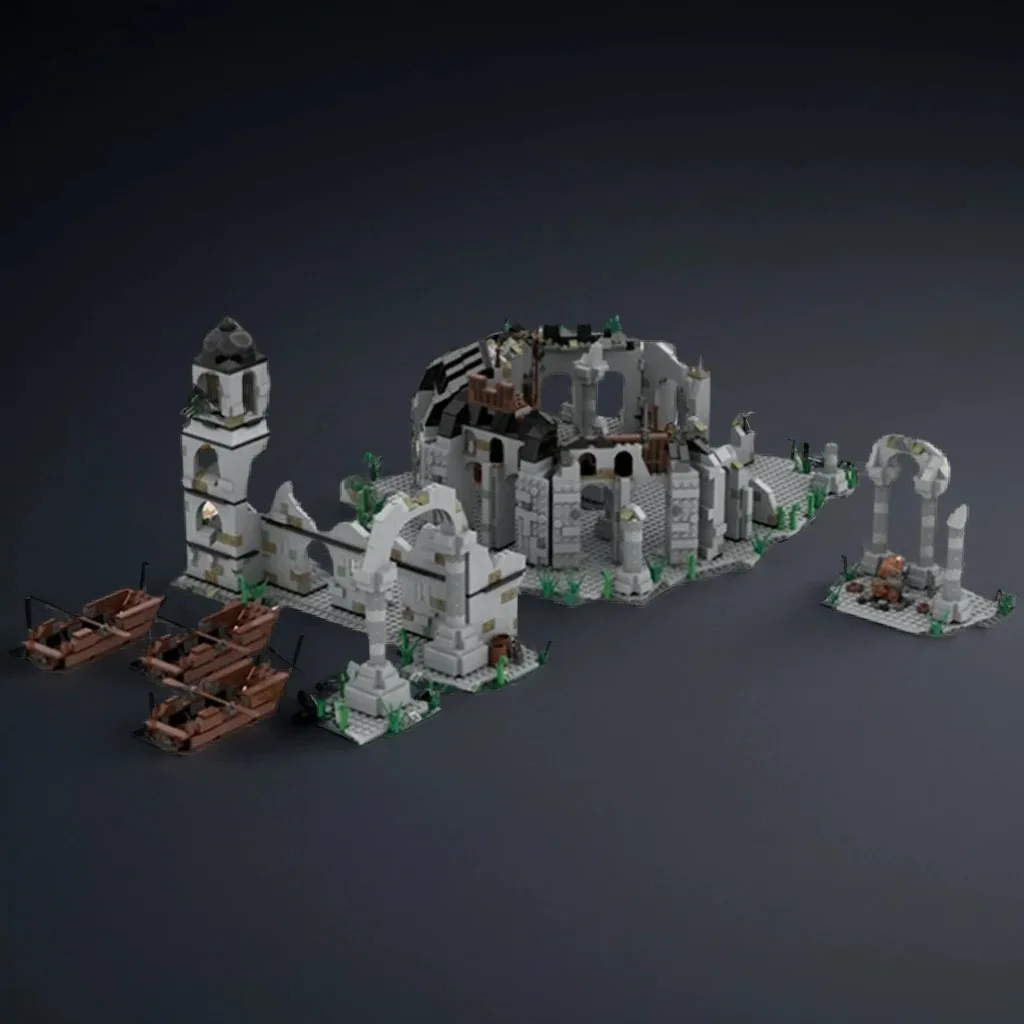 2838 шт. «Падение Оссиgiliath Lordes of the Ringses», боевые строительные блоки MOC на заказ, игрушки в подарок