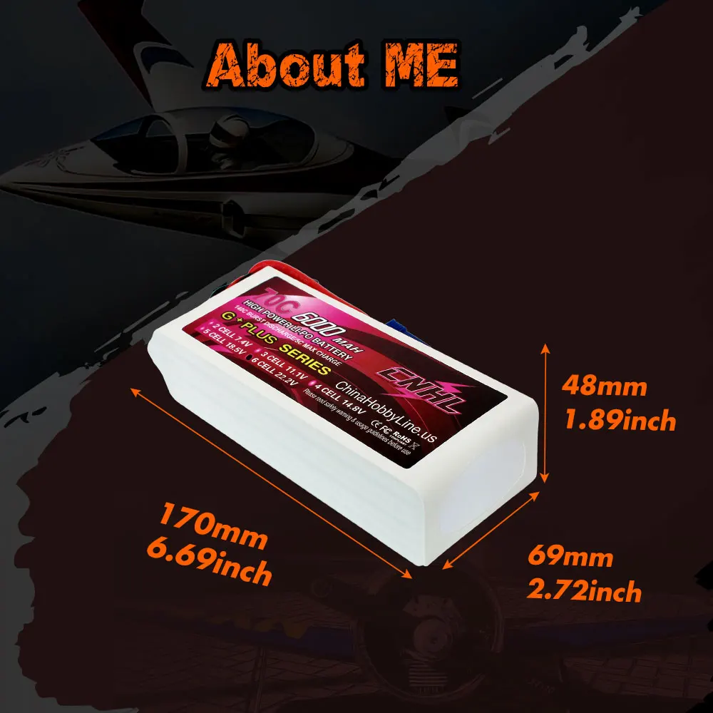 Фото CNHL Lipo 6S 22,2 V Аккумулятор 6000mAh 6200mAh 70C 90C G + PLUS с EC5 8mm Bullet для фотолодок, самолетов, вертолетов, Джет №4