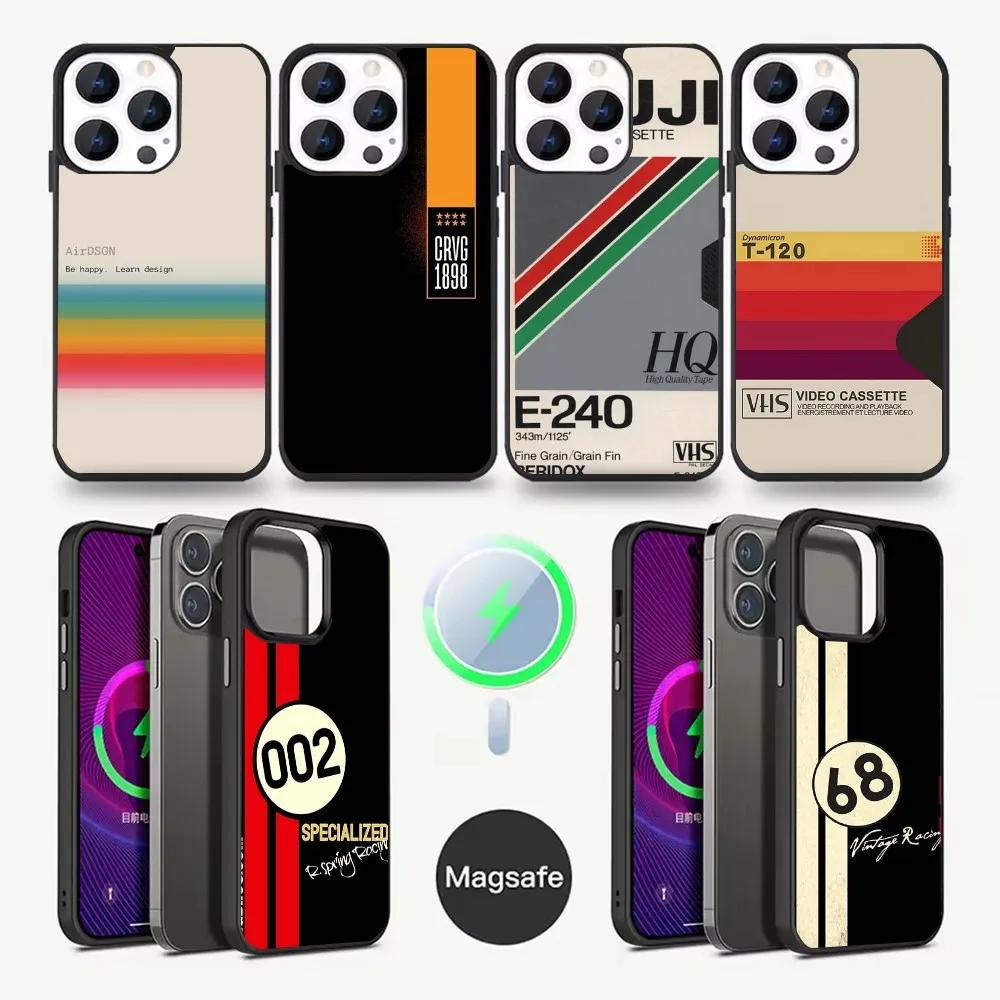 Винтажный чехол для телефона в стиле ретро VHS Video Tape для iPhone 16,15,14,13,12,11, Pro, Max, Plus, Mini, Magsafe, магнитный чехол для беспроводной зарядки