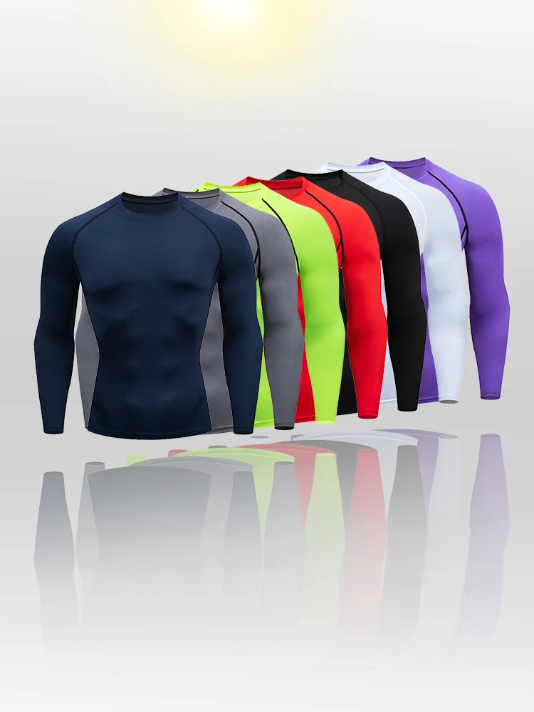 Фото Мужская Спортивная Футболка Rashguard для фитнеса, Спортивная футболка для тренажерного зала, толстовка для бега, уличная альпинизма, тренировка на улице, высокое качество №4
