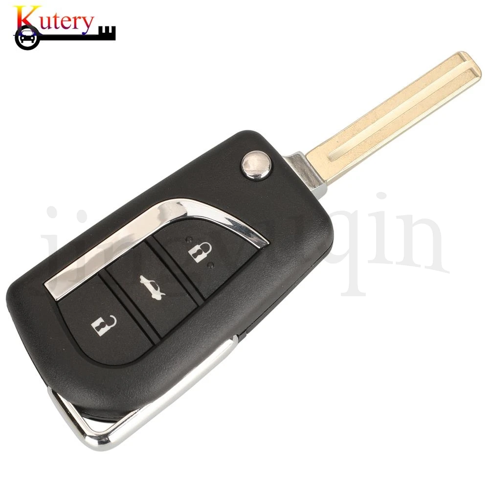Фото Jingyuqin 5 шт./лот 12BFE-01 дистанционный смарт-ключ от автомобиля для Toyota Auris Camry Yaris RAV4 2015-2018 433 МГц 8A чип 3 кнопки TOY40 лезвие №3