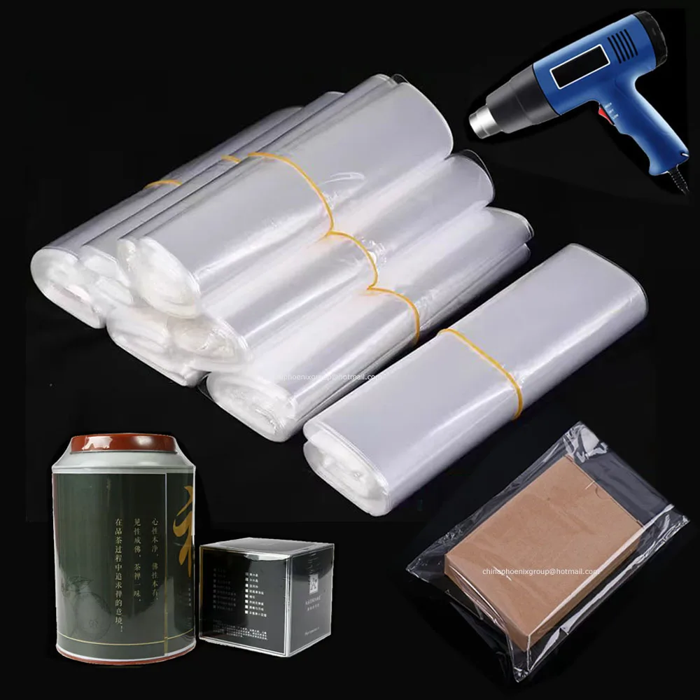 200Pcs POF Heat Shrink Wrap Bags Clear Odorless Heat Shrink Film For Bottles Boxes DIY Handmade Crafts Shoes DustProof Packaging