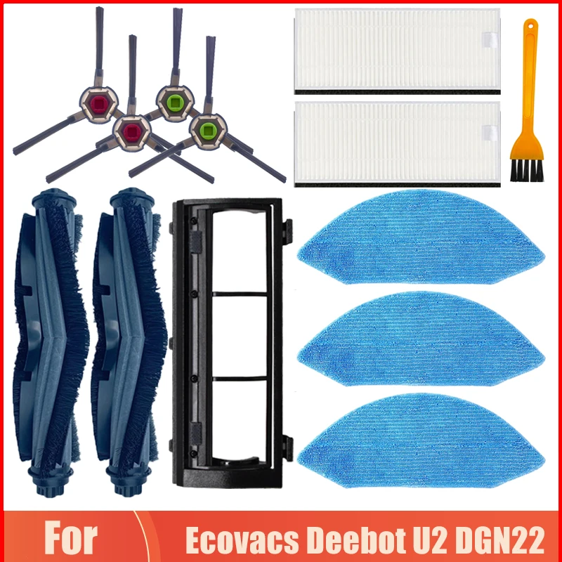 Аксессуары для робота-пылесоса Ecovacs Deebot OZMO U2 DGN22 YEEDI K650, основная боковая щетка, фильтр НЕРА, сменная ткань для швабры