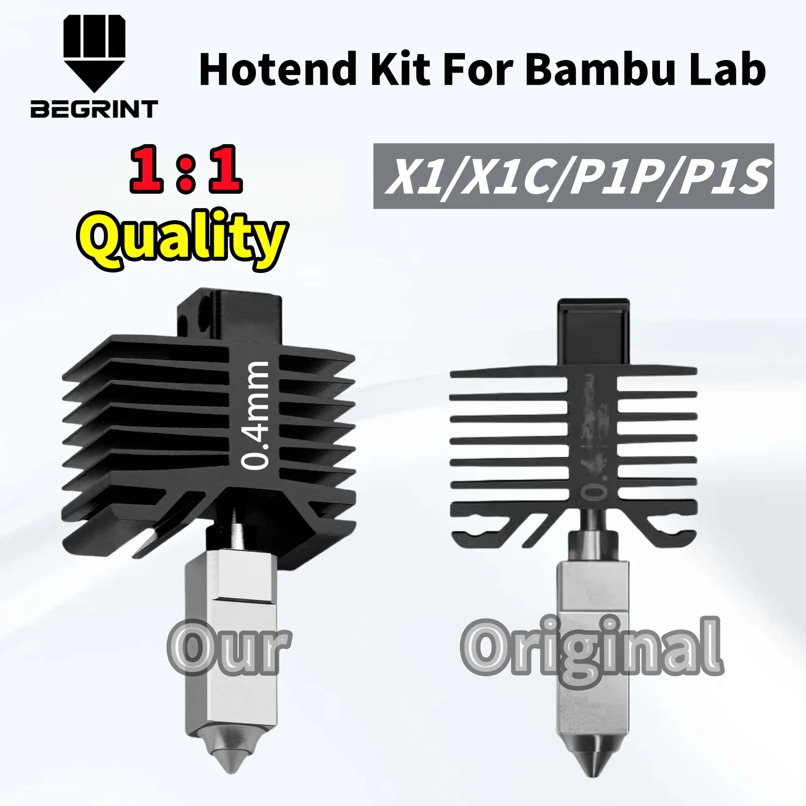 Для Bambu Lab X1C/P1P/P1S закаленная сталь, печатающая головка с горячим концом, универсальный комплект быстрого замены для запасной части 3D-принтера Bambulab