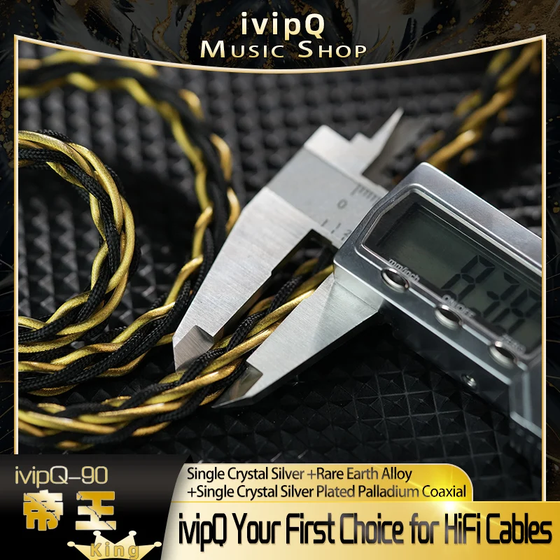 Фото ivipQ-90 King Флагманский домашний аудиоспециальный Hi-Fi кабель для обновления наушников 4,4 мм HD800 для Elear Utopia AKG K812 SUSVARA HE1000 №4