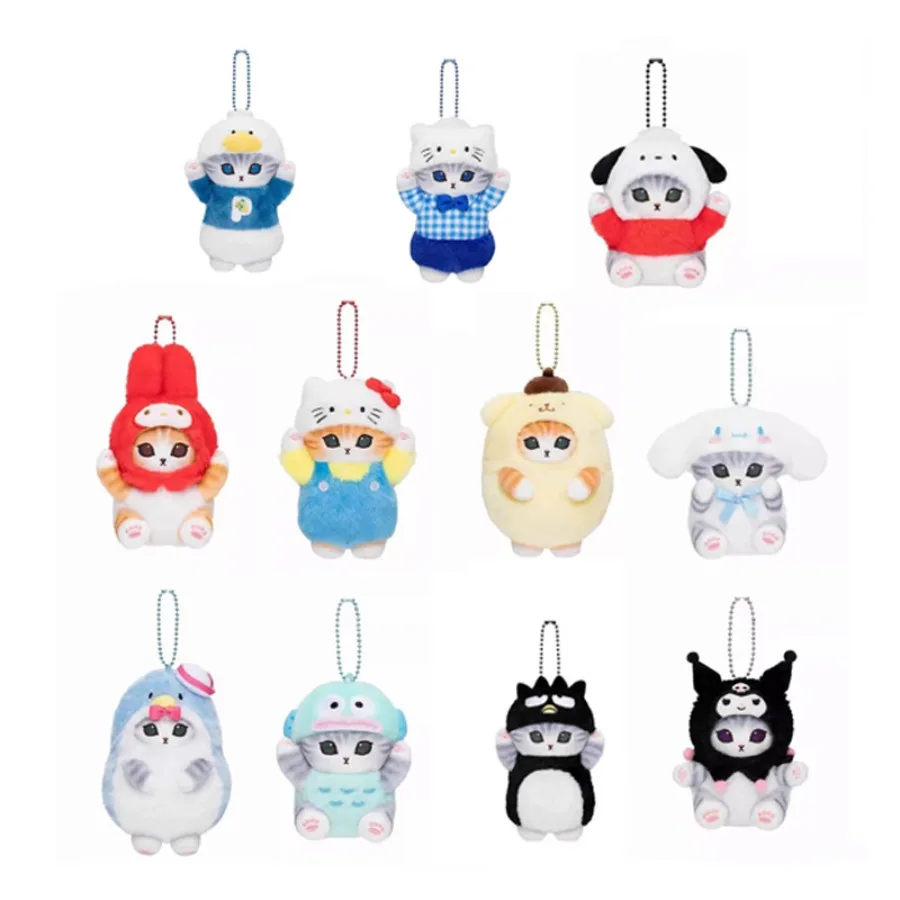 Mofusands косплей персонажи Sanrio мягкие плюшевые подвески сумка брелки Kuromi Cinnamoroll Pochacco Hangyodon детские подарки для девочек