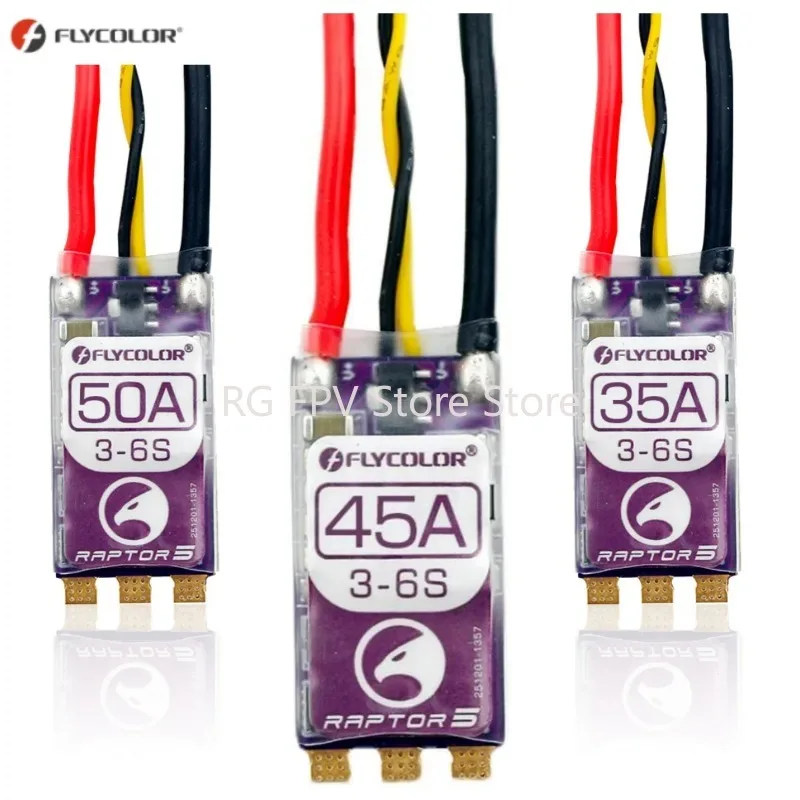 FLYCOLOR RAPTOR5 35A 45A 50A BLHeli-32 ESC 3-6S бесщеточный контроллер скорости Dshot Proshot для радиоуправляемого FPV гоночного дрона с несколькими несущими винтами