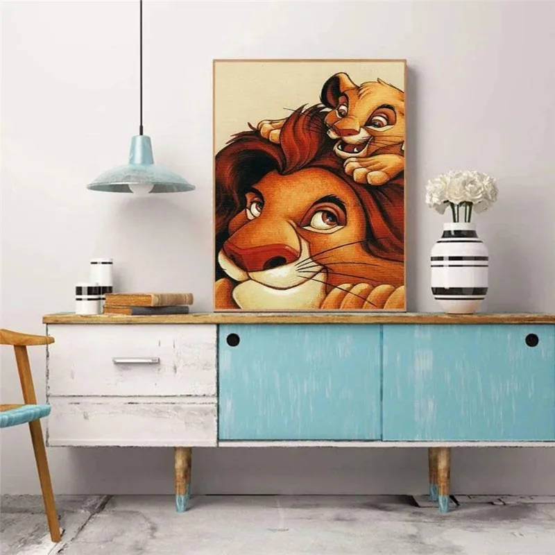 Фото Disney Simba Король Лев настенный художественный принт плакатов декоративная живопись для спальни украшение стены дома подаро... №2