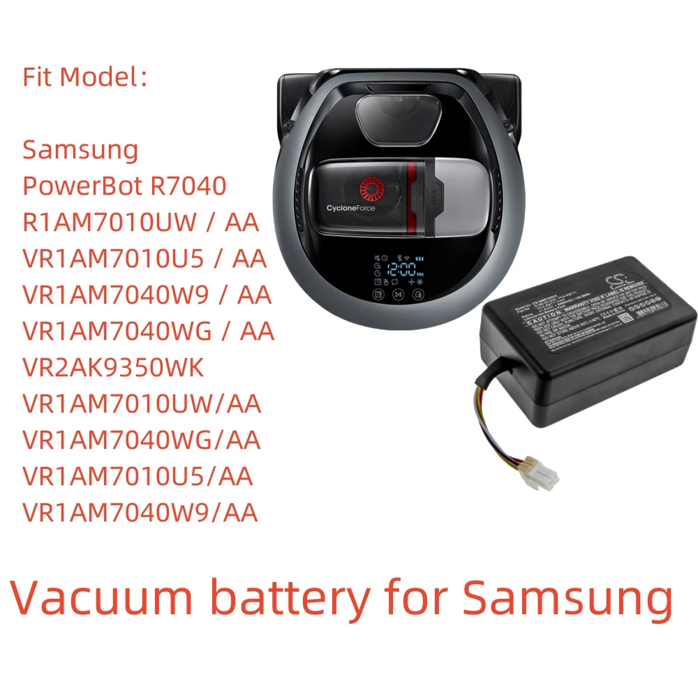 Литий-ионная перезаряжаемая вакуумная батарея для Samsung |   21,6 В, 6800 мАч |   Совместим с PowerBot R7040, R1AM7010UW/AA, VR2AK9350WK