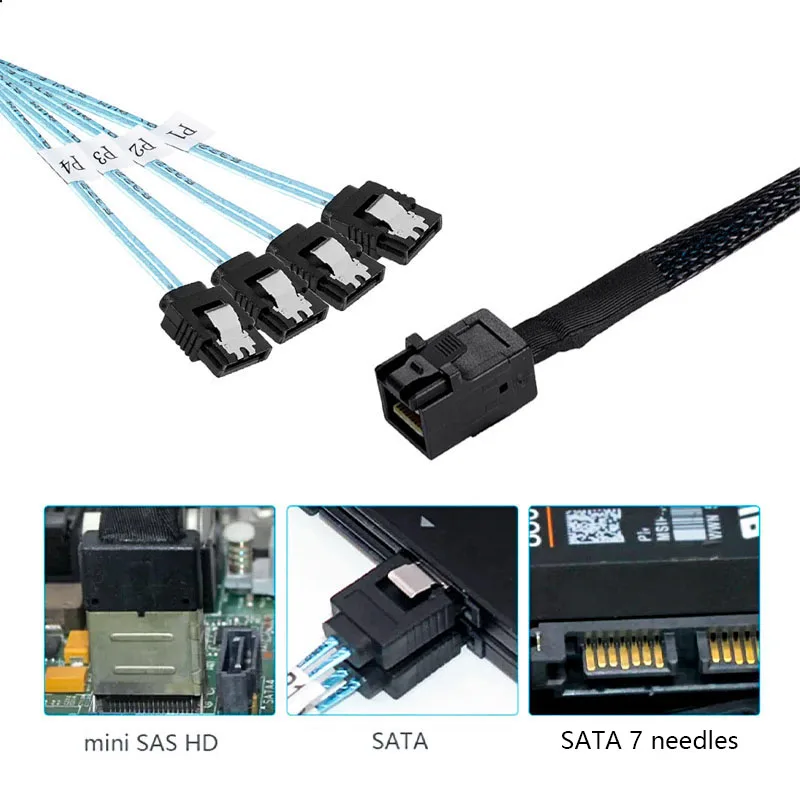 2 шт., LSI-карта памяти mini sas hd SFF8643 на 4sata, кабель передачи данных 12G