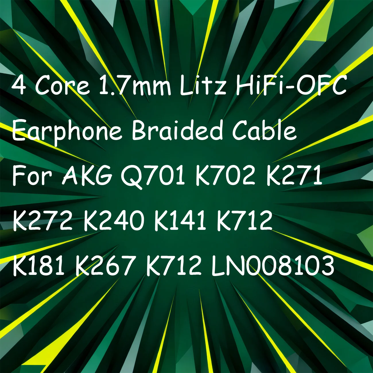 4-ядерный плетеный кабель для наушников Litz HiFi-OFC 1,7 мм для AKG Q701 K702 K271 K272 K240 K141 K712 K181 K267 K712 LN008103 Портативное аудио и видео