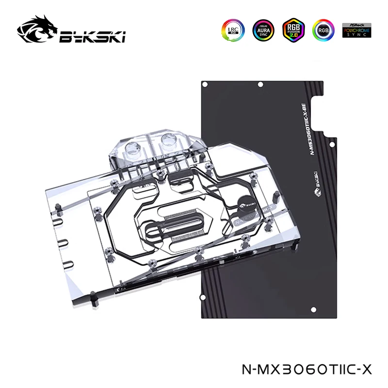 Bykski водный блок для MAXSUN 3060TI ICRAFT OC 8G кулер для видеокарт, с задней панелью, N-MX3060TIIC-X