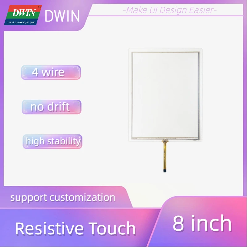 DWIN 8-дюймовый 4-проводной резистивный сенсорный экран