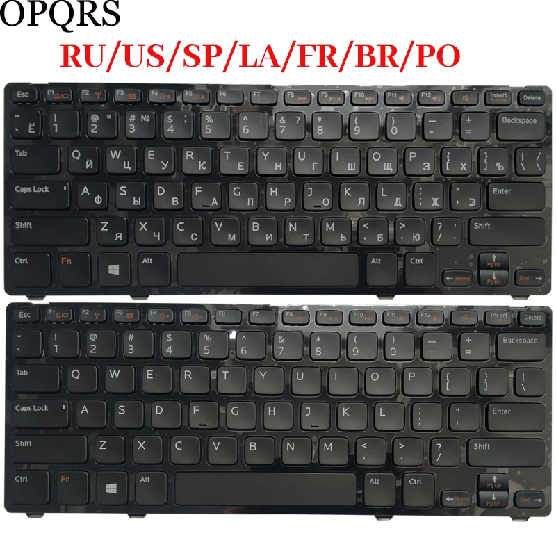 Клавиатура для ноутбука DELL 5423 14z-5423 1618l 13Z-5323 5323 3360 V3360 русская/английская/испанская/Латиноамериканская/французская/бразильская/португальская