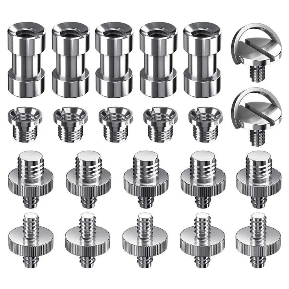 Винт-преобразователь штекер-гнездо камеры 1/4 ''3/8'' 20-Thread Fixed Mount Converter для штатива