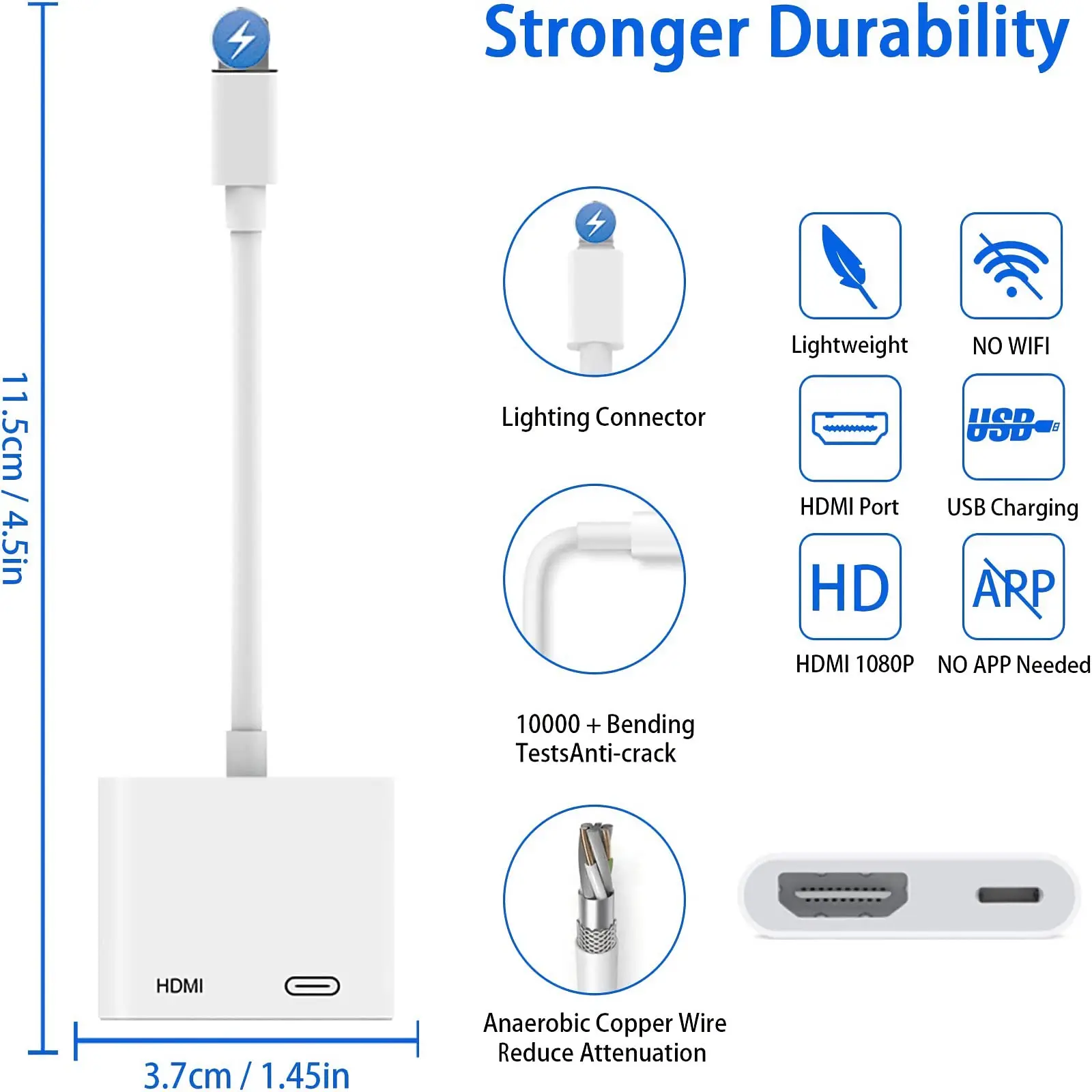 Фото Адаптер Lightning/HDMI для iPhone/HDMI, 1080P №5