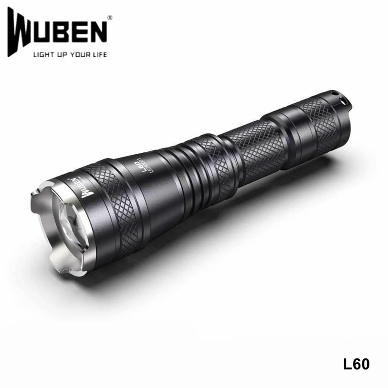 Wuben L60 Micro USB зарядка масштабируемый поисковый фонарик 1200 лм 18650 светодиодный тактический прожектор для кемпинга с ударной рамкой Портативное освещение