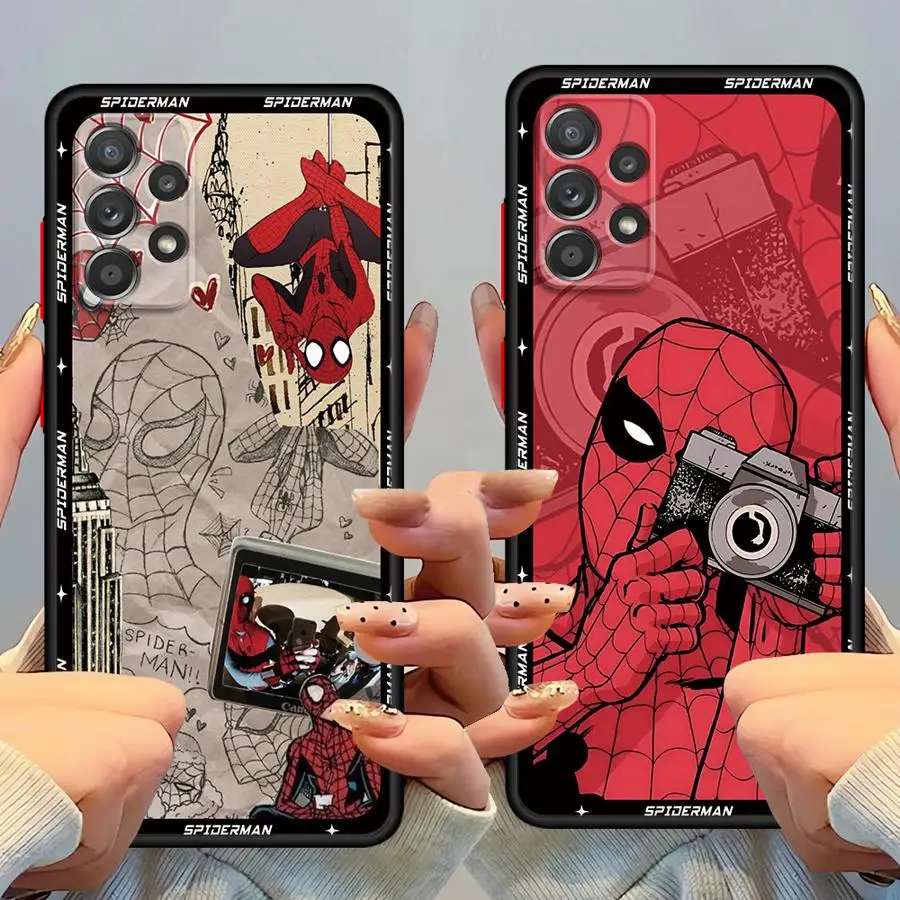 Фото Чехол Marvel Spiderman Art для Samsung Galaxy A24 A21s A34 A36 A35 A26 A22 A54 A32 A53 A56 A25 A52 A72 A23 A33 Black Edge Shell №2