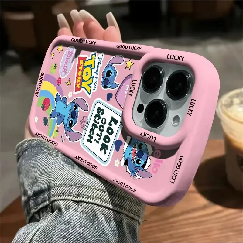 Фото Мультяшный милый чехол для телефона MINISO Stitch для iPhone 15, 14, 13, 12, 11 Pro Max XR XS X 7 8 Plus SE2, мягкий силиконовый противоударный чехол №4