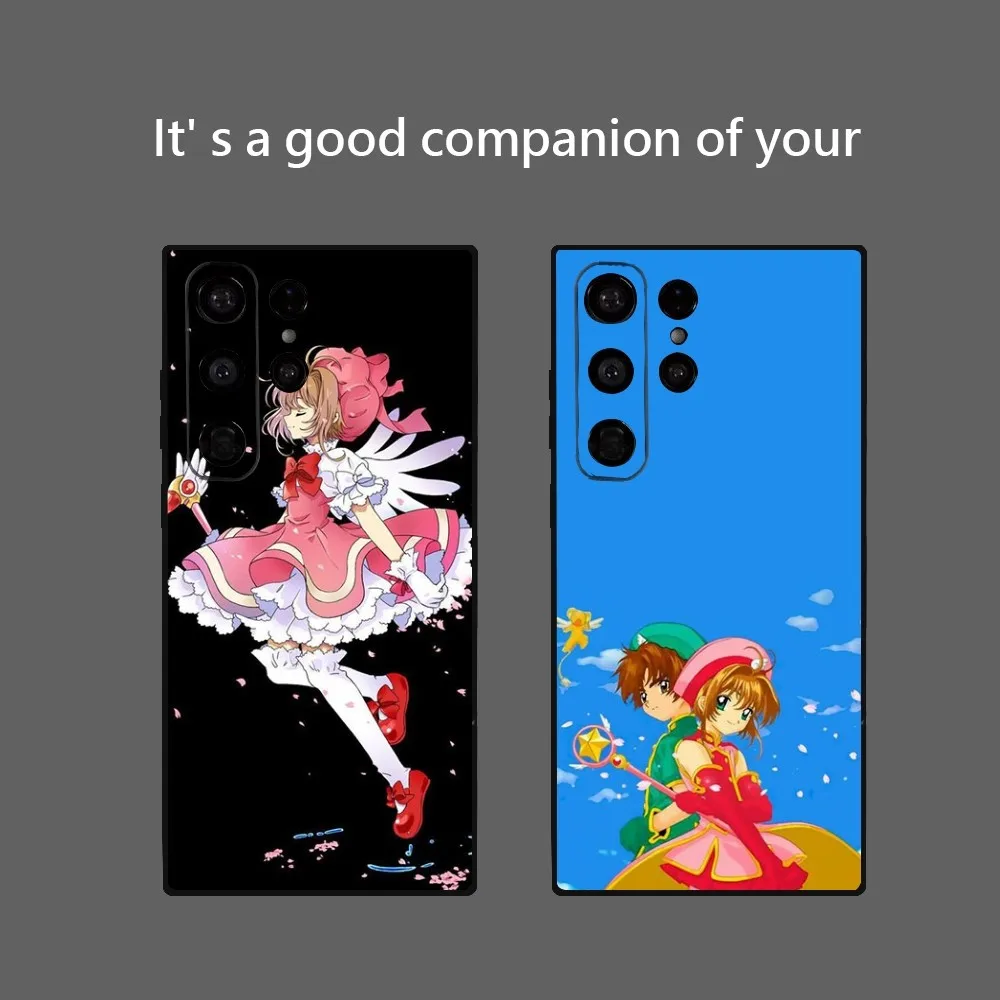 Anime C-Cardcaptor S-Sakura Phone Case for Samsung Galaxy S24 Ultra S22 S23 Ultra S21 S20 5G Protective Soft Silicone TPU Funda