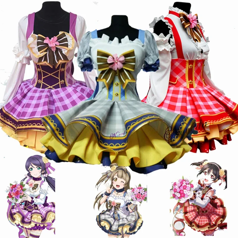 Lovelive Flower Bouquet Косплей Нико Котори Тодзё Маки Эли Аясе Нозоми Ханао Лолита Платье Love Live Униформа Косплей Костюм
