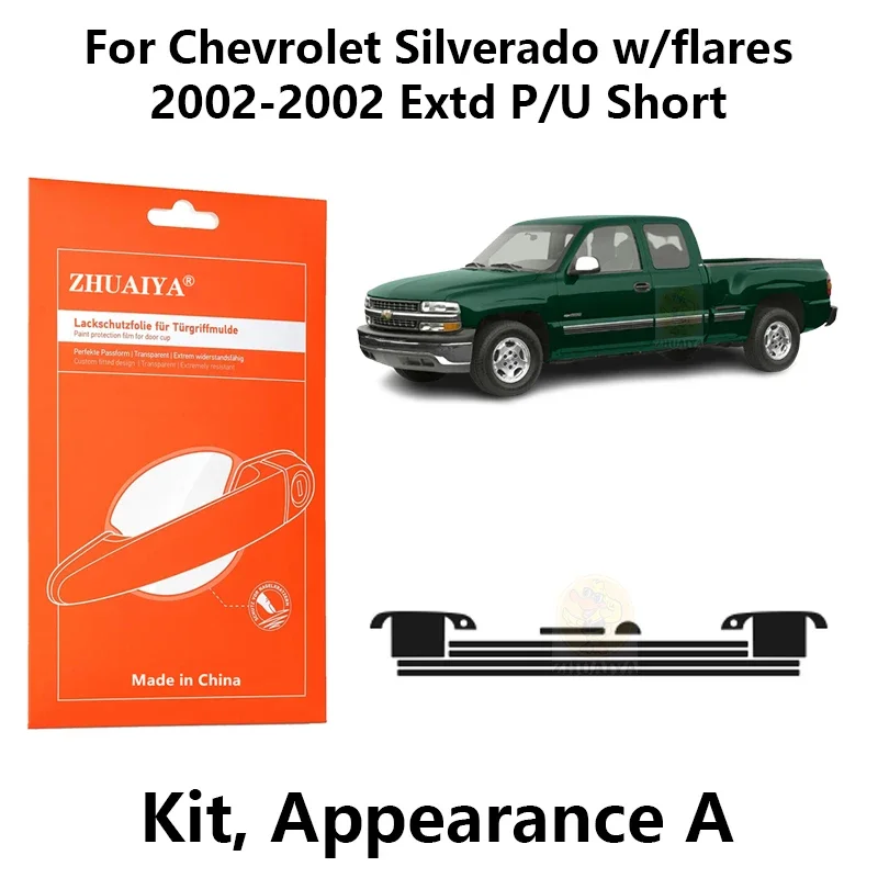 Защитная пленка на края дверной ручки, защитная пленка из ТПУ для Chevrolet Silverado w/flares 2004-2002 Extd P/U Short