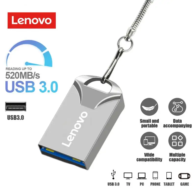 Фото USB-флеш-накопитель Lenovo металлический водонепроницаемый, 3,0 дюйма, 1 ТБ №4