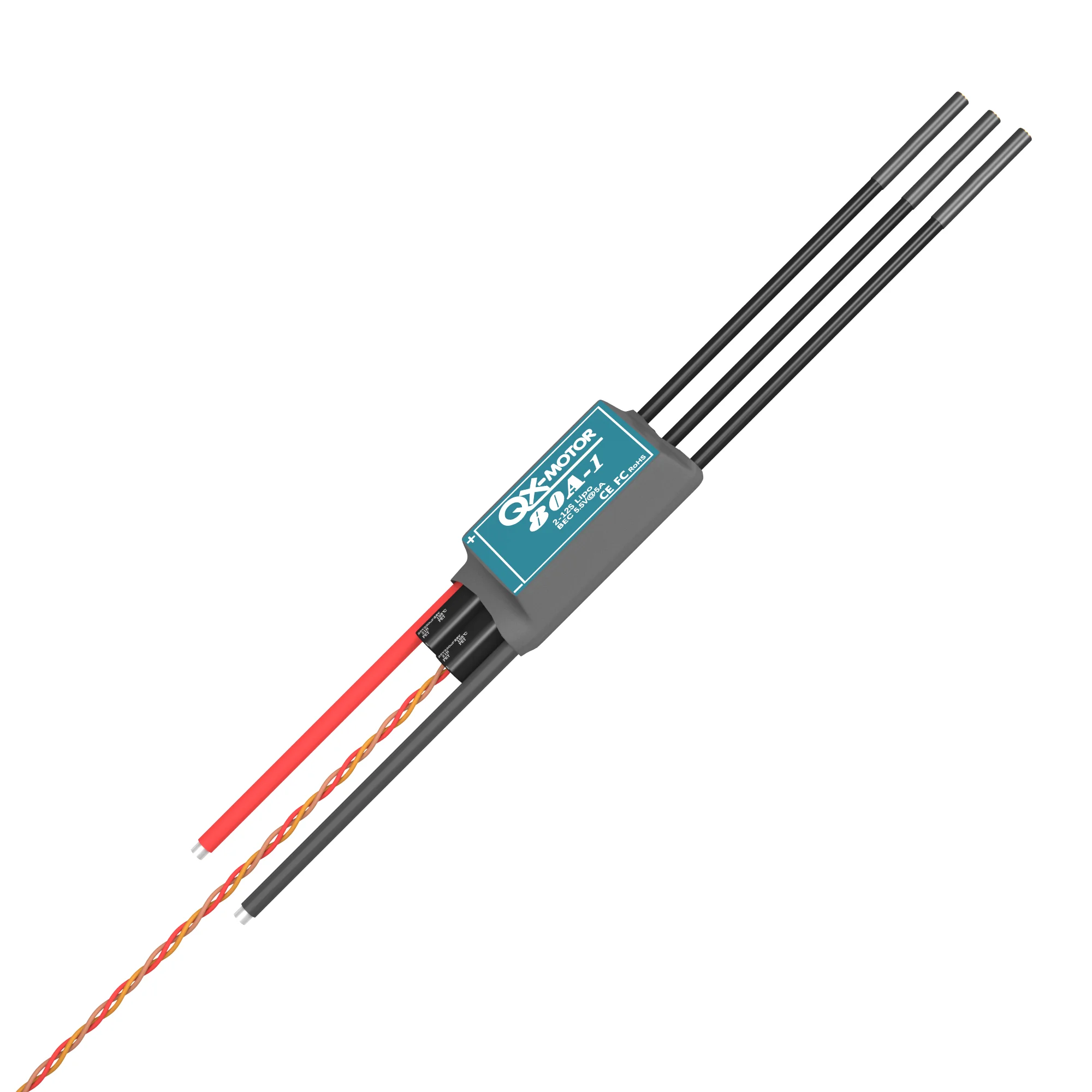 QX-MOTOR Бесщеточный регулятор скорости высокого давления 80A ESC 2-12S с 5,5 В 5A BEC для FPV квадрокоптера, самолетов, вертолета (art.: 3920cd09c4ebf) - 3920cd09c4ebf