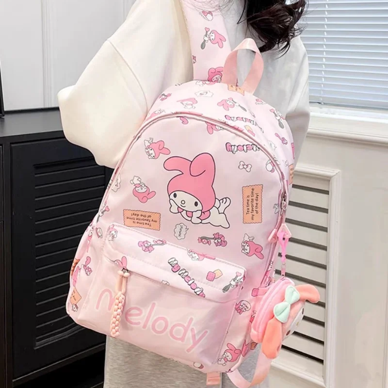 Рюкзак Hello Kitty Sanrio, милый рюкзак Kuromi Cinnamoroll, мультяшный рюкзак, повседневный дорожный рюкзак для девочек