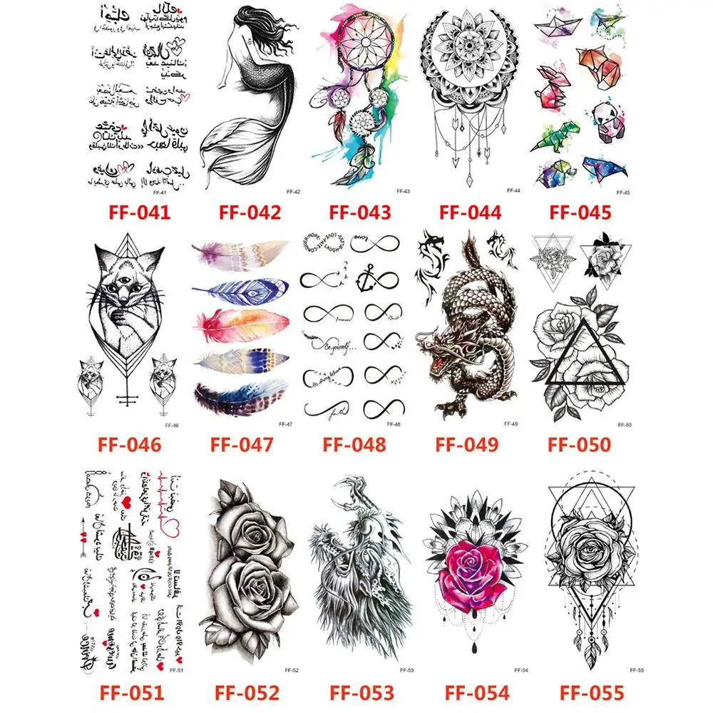 Фото Девушки Женщины DIY Пион Tatouage Temporaire Роза Боди-Арт Наклейки Поддельные Татуировки Черные Цветы Временная Татуировка для Тела Рука Нога №5