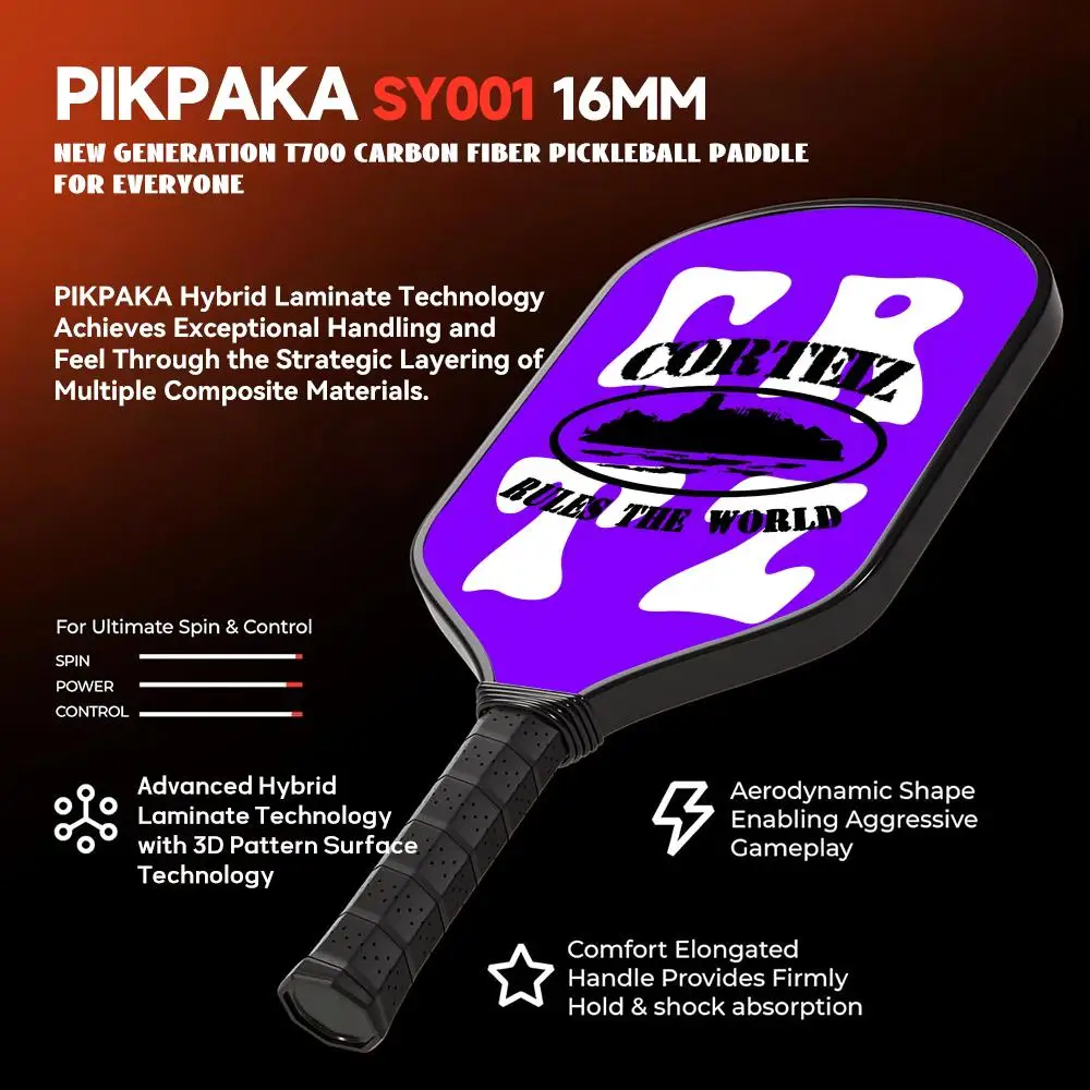 Фото R-Rules The Worlds Pickleball Paddle Set Легкая ракетка из стекловолокна с сотовым сердечником диаметром 13 мм, одобренная USAPA для силы и вращения №5