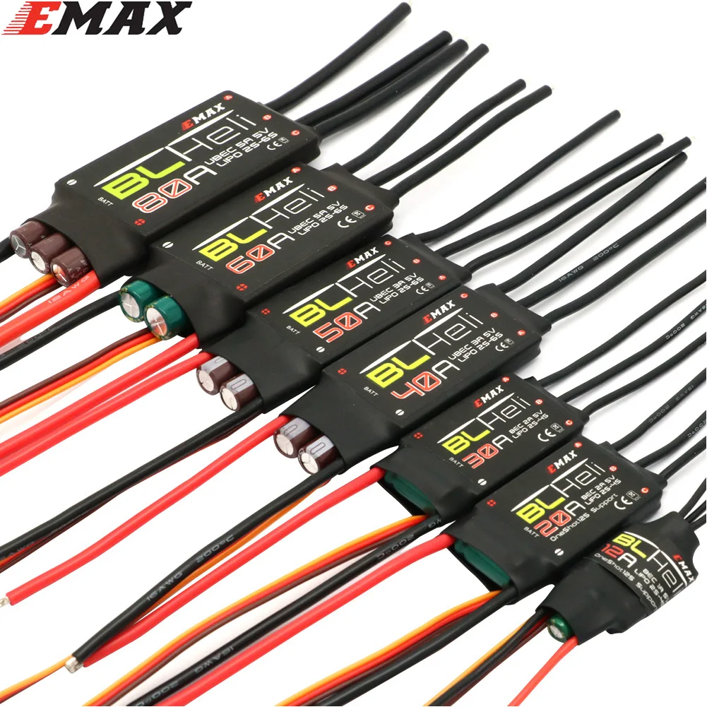 EMAX BLHeli 80A 60A 50A 40A 30A 20A 12A RC ESC для многовинтового самолета RC с фиксированным крылом FPV QAV250 QAV210 DIY части