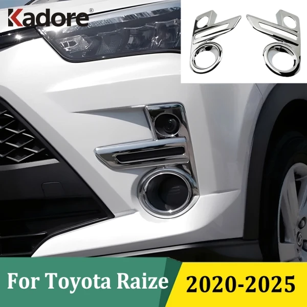 Для Toyota Raize 2020 2021 2022 2023 2024 2025 ABS хромированная крышка передних противотуманных фар противотуманная фара, накладка на автомобильную защитную лампу, аксессуары