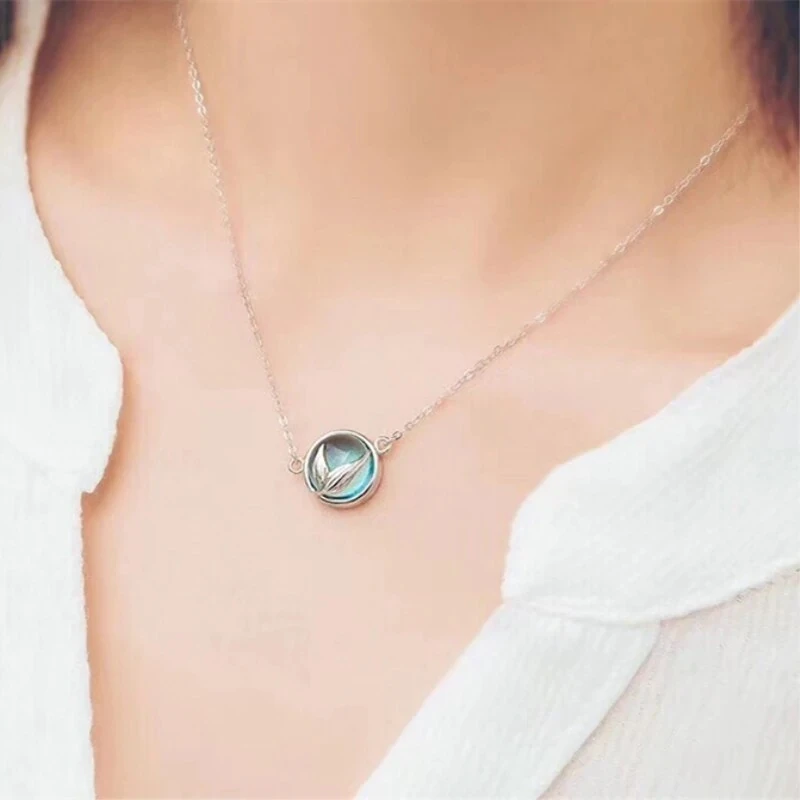 Ожерелье женское из голубого камня с хвостом русалки (art.: 3920be4d6b4ec) - 3920be4d6b4ec