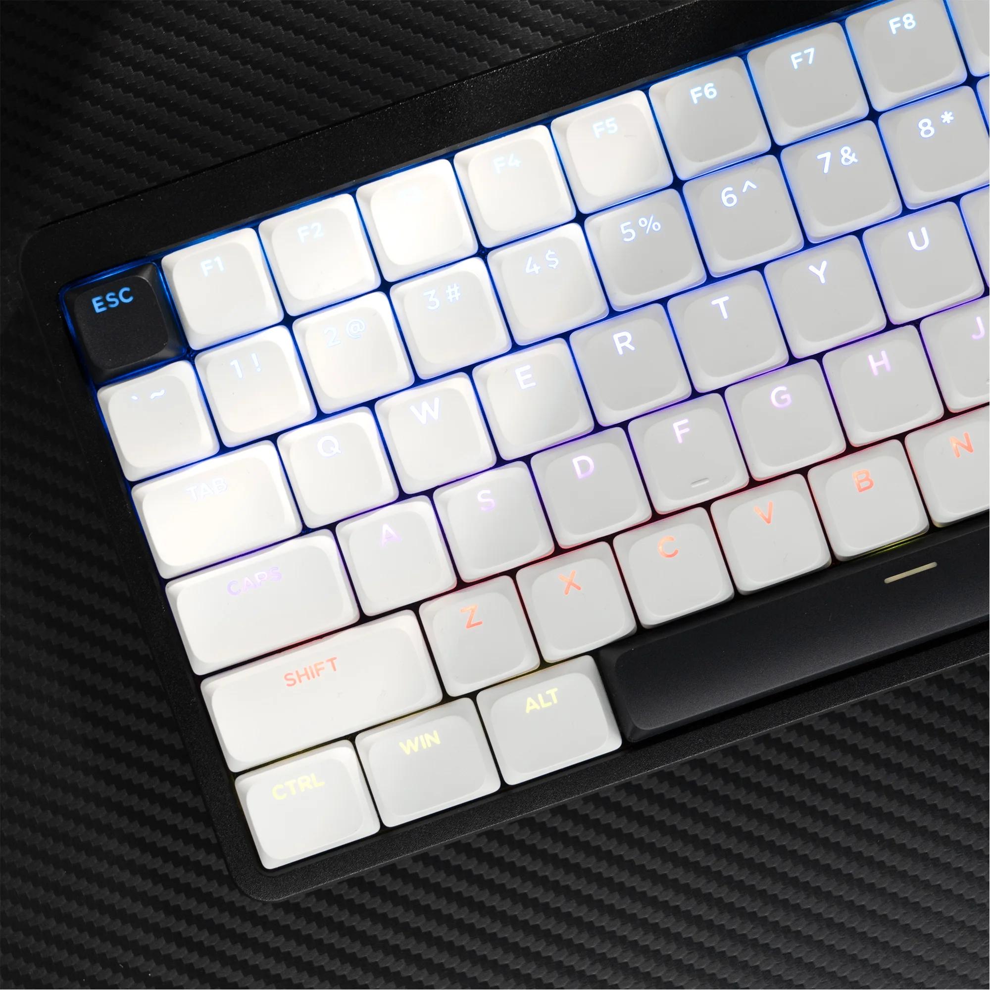 Низкопрофильные колпачки для клавиш XVX BOW Shine Through Skyline R2 Double-Shot PBT, совместимые с ASIN, США, черный/белый, 127-клавиш
