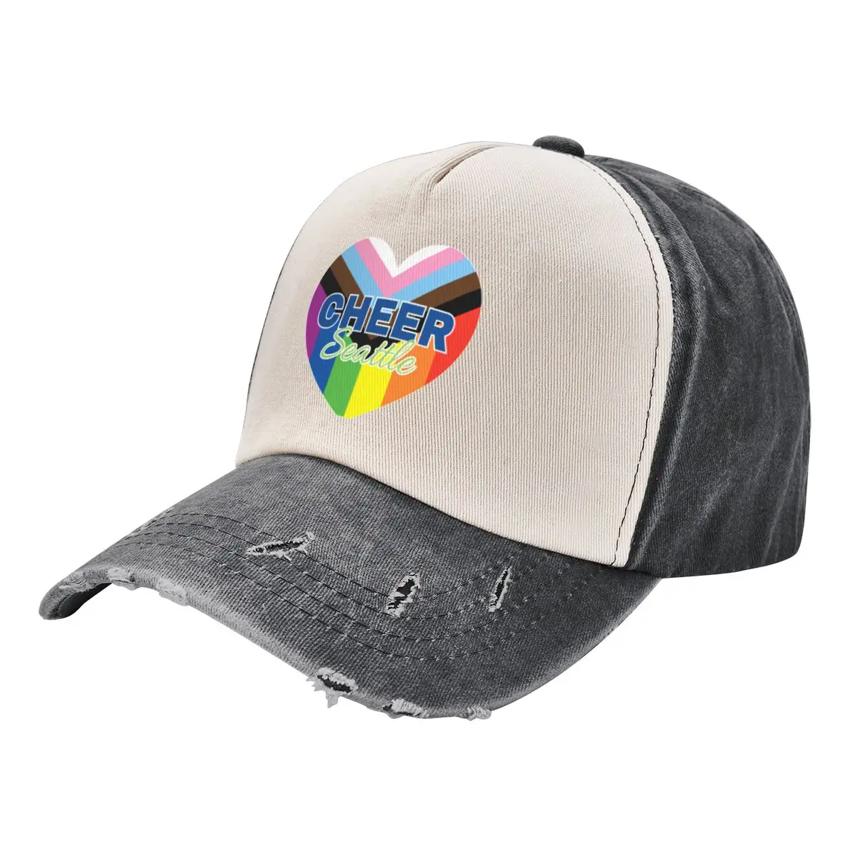 Cheer Seattle - Progressive Pride Love Бейсбольная кепка Мужская шляпа от солнца Летняя шляпа Sunhat Роскошная мужская шляпа Шляпы Мужские женские