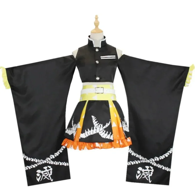 Фото SN60 Agatsuma Zenitsu Cosplay Zenko Cosplay Anime Costume Black Yellow Party Dress Long Wig Socks Headwear Suit1 @ j $ №2